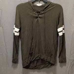 Long sleeve dark green hoodie